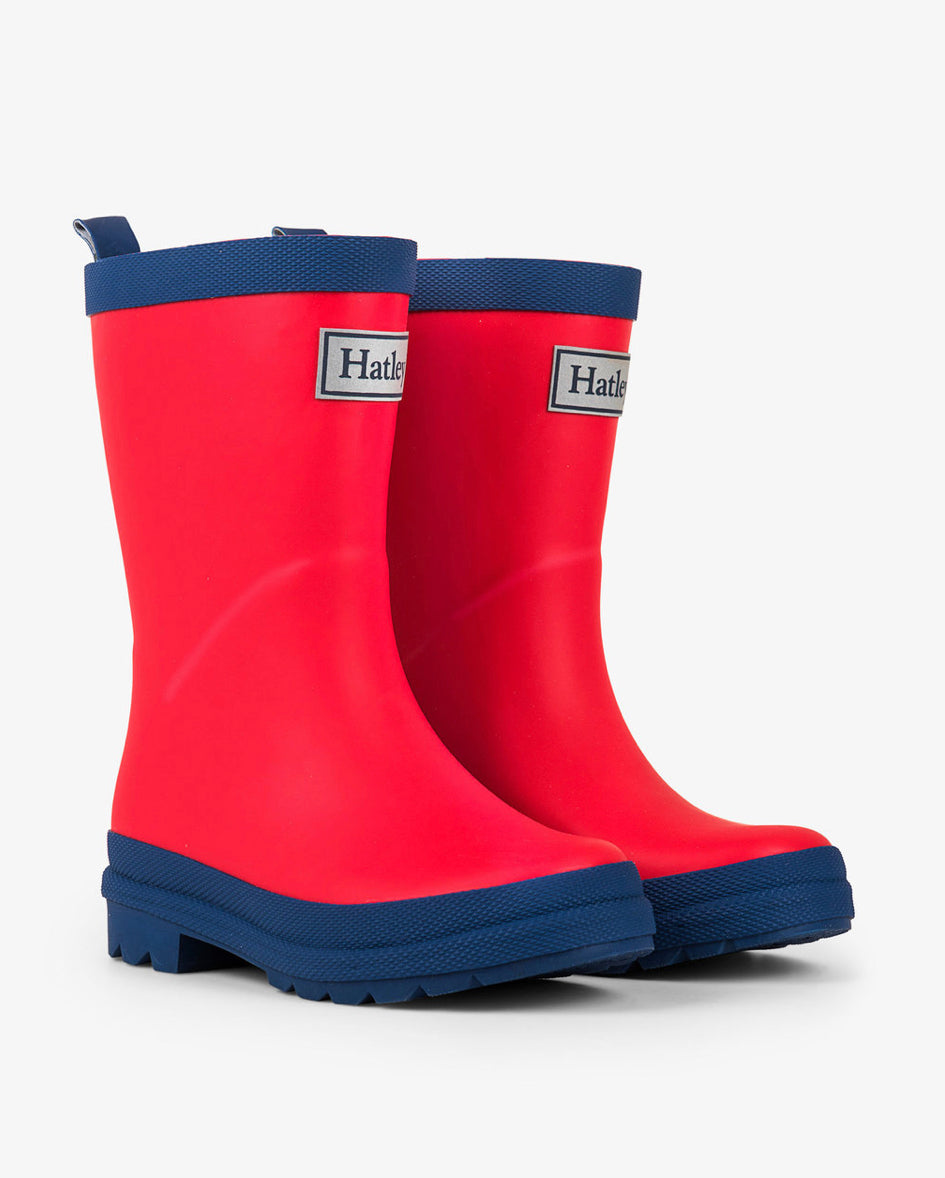 Hatley Red & Navy Matte Rain Boots