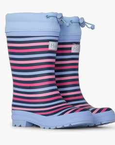 Hatley Rainbow Stripe Sherpa Lined Rain Boots