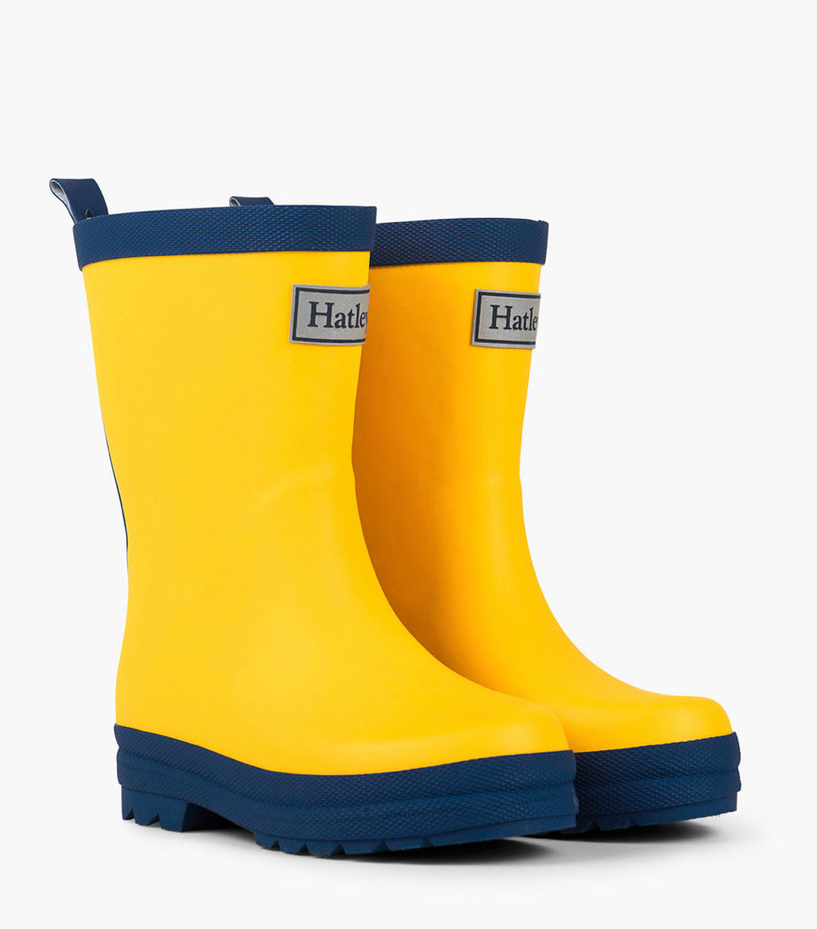 Hatley Yellow & Navy Matte Rain Boots